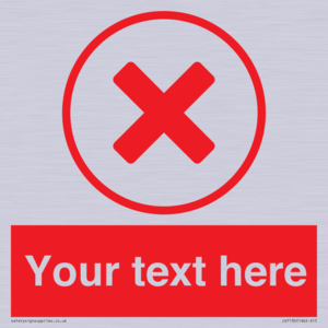 Custom red background, red cross in circle sign